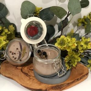 Organic Decorative Soy Wax Candles in Glass Lid Jars